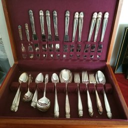 1938 Danish Princess Silver Plate  Silverware Set - 55 Pieces - Read Description