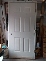 New Metal Insulated Exterior Door In Frame
