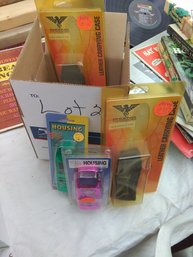 Box Lot Of Vintage Beeper Pager Covers And Accessories