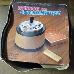 Vintage Spinning And Coughing Ashtray Gag Gift