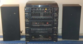 Vintage Soundesign Remote Control Stereo System With Record,CD And Cassette Player