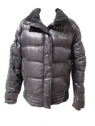 Ladies Marmot Black Down Puffer Jacket Size Large (tote 1)