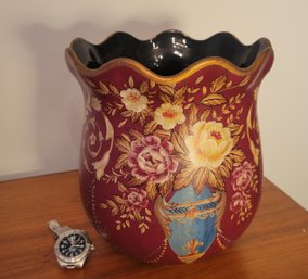 Painted Vase.                 -            -            -             -              -        Loc: Hall Closet
