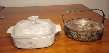 Corning Ware A-1-b, Sterling Plate Candy Basket, Carnival Plates, Ete...         -      -       -     Loc:Cab9