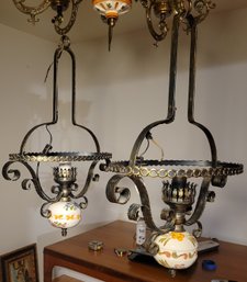 Italian Ceramic Hanging Lights.  The Pair.           -                -           -    Loc:Bedroom Closet