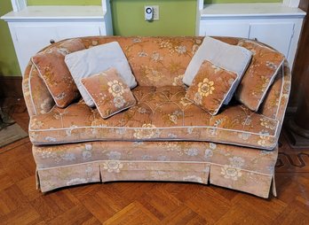 Vintage MCM Drexel Heritage Curved Loveseat In Velour.  Excellent Condition.- Includes Delivery!