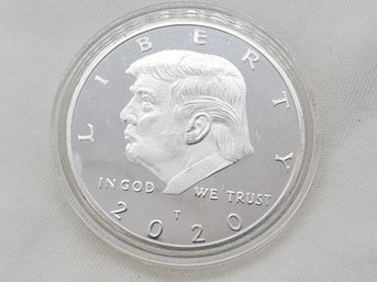 Collectible 2020 Donald Trump Commemorative Silver Tone Metal Coin