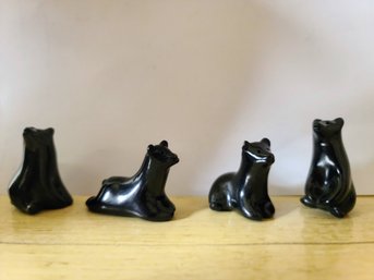 Four Pueblo Animal Figurines, Signed