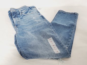 New Women's Old Navy Distressed Denim Jeans Size 8 Higher High Rise O.G. Straight (bag)