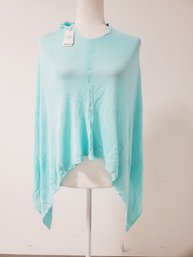NWT LY Lexi York Turquoise Blue 2 In 1 Knit Wrap 100 Percent Bamboo