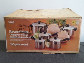 Vintage Revere Ware Copper Clad Stainless Steel 12 Piece Set NEW!