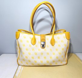 Dooney And Bourke Yellow & White Summer Handbag