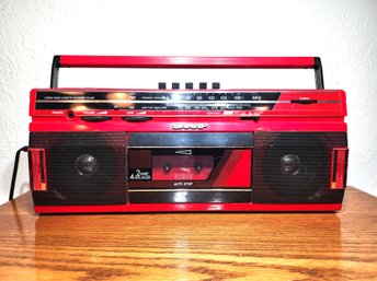 Vintage Red Sharp Radio