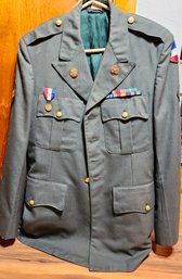 Vintage U.S. Army Uniform With E4 Specialist Emblem And Other Post War Ribbons