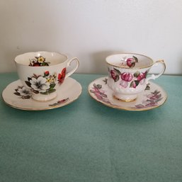 2 Elizabethan Bone China Teacups And Saucers