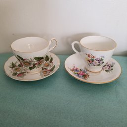 Royal Dover And Regency Bone China Teacups And Saucers