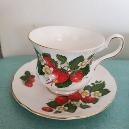 Royal Grafton Strawberry Teacup And Saucer