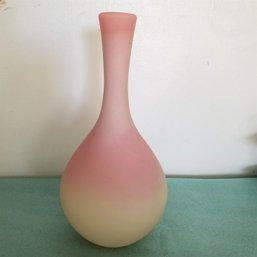 11' Antique C.1880 Mt Washington Satin Burmese Art Glass Vase