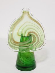 Vintage Hand Blown Art Glass Jack In The Pulpit Bud Vase