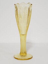 Vintage Tiara Indiana Glass Yellow Mist Footed 10' Vase