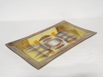 Contemporaty Art Glass Colorful Oblong Serving Platter