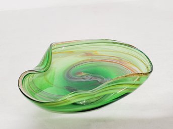 Lovely Vintage Murano Blown Glass Freeform Candy Dish