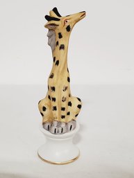 Vintage Lego Taiwan Porcelain Brown Hand Painted Giraffe Figurine