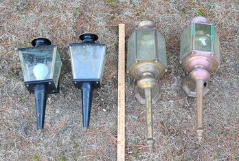 Antique Porch Lights, Almost All Glass Intact