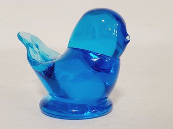 Sweet Little Vintage Terra Studios Signed Art Glass Blue Bird Figurine