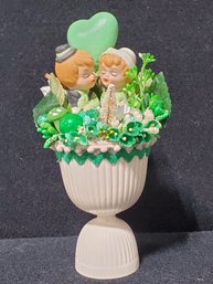 Very Cute Repurposed Wedgwood Cup Decorated For St Patricks Day