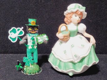 St. Patrick's Day Decorations - Lefton Porcelain Rotating Music Box