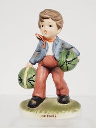 Vintage Royal Crown 'Farm Chores' Boy Carrying Watermelon Figurine
