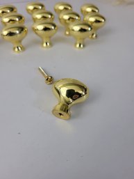 1 1/4' Solid Brass Football Shaped Cabinet Knobs  (lot 1 Of 2)