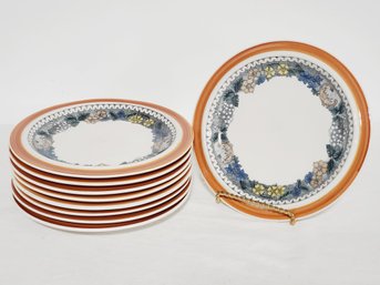 Nine Vintage 1970s Goebel Oeslauer Manufaktur Bergund Salad Plates Made In Bavaria West Germany