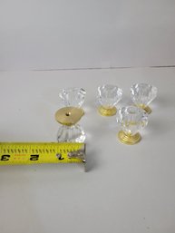 1 1/4 Inch Acrylic Knobs With Polished Brass Base