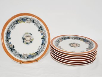 Eight Vintage 1970s Goebel Oeslauer Manufaktur Bergund Dinner Plates Made In Bavaria West Germany