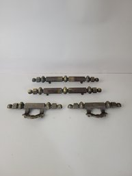 Four Vintage Heavy Bolt Style Pulls. Two Grab Bar And Two Pull Style