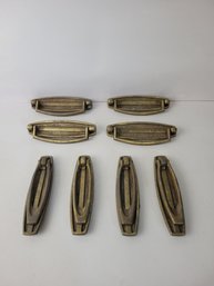 Set Of Brass Pulls 4 Vertical And 4 Horizontal