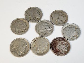 8  Indian Head Buffalo Nickels 1920-1936