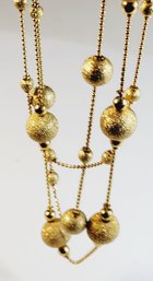 3 Layer 14k Gold PLATED Ball Unique Necklace