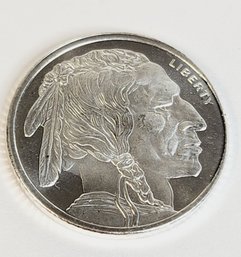 1/10 Troy Oz .999 Pure Silver In Shape Of Buffalo Nickel