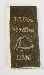 1/10 Oz .999 Pure Silver Ingot Bar HMC