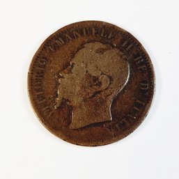 Wow....1866 Italy 10 Centesimi  Coin, Vittorio Emanuele II, Torino