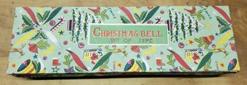 Vintage Set Of 12 Christmas Bells Ceramic Ready To Hang