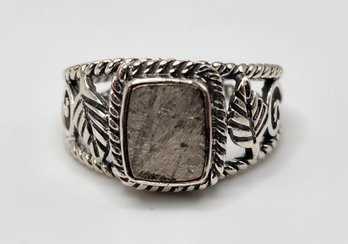 Artisan Crafted Meteorite Ring In Sterling