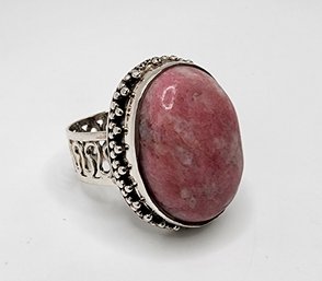 Bali, Thulite Ring In Sterling Silver