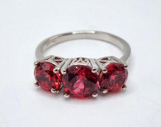 Padparadscha Sapphire  Ring In Platinum Over Sterling