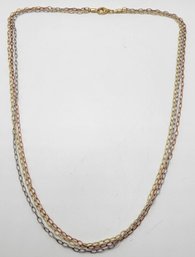 14k Yellow Gold Over Sterling Tri-layered Necklace