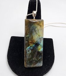 Labradorite Pendant Necklace In Sterling