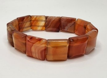 Carnelian Beaded Stretch Bracelet